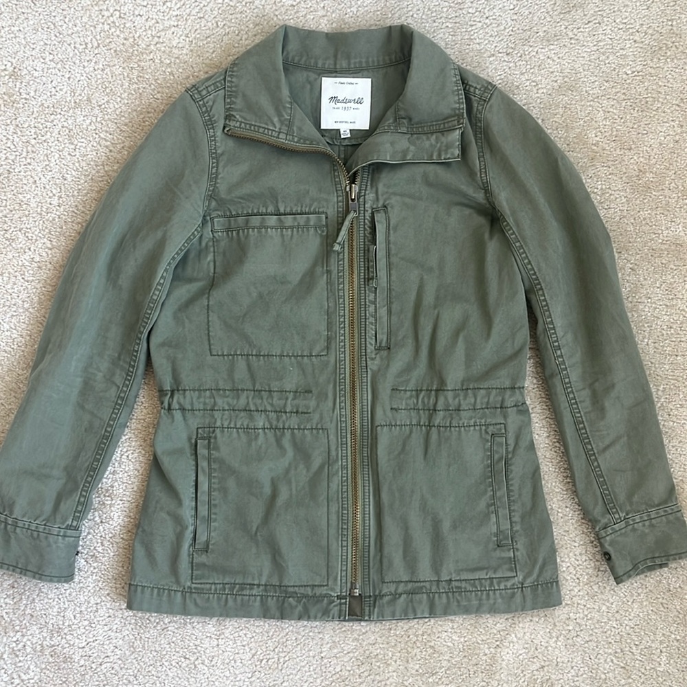 Madewell Green Military Utility Fleet Olive Green Jacket Women’s Size XS